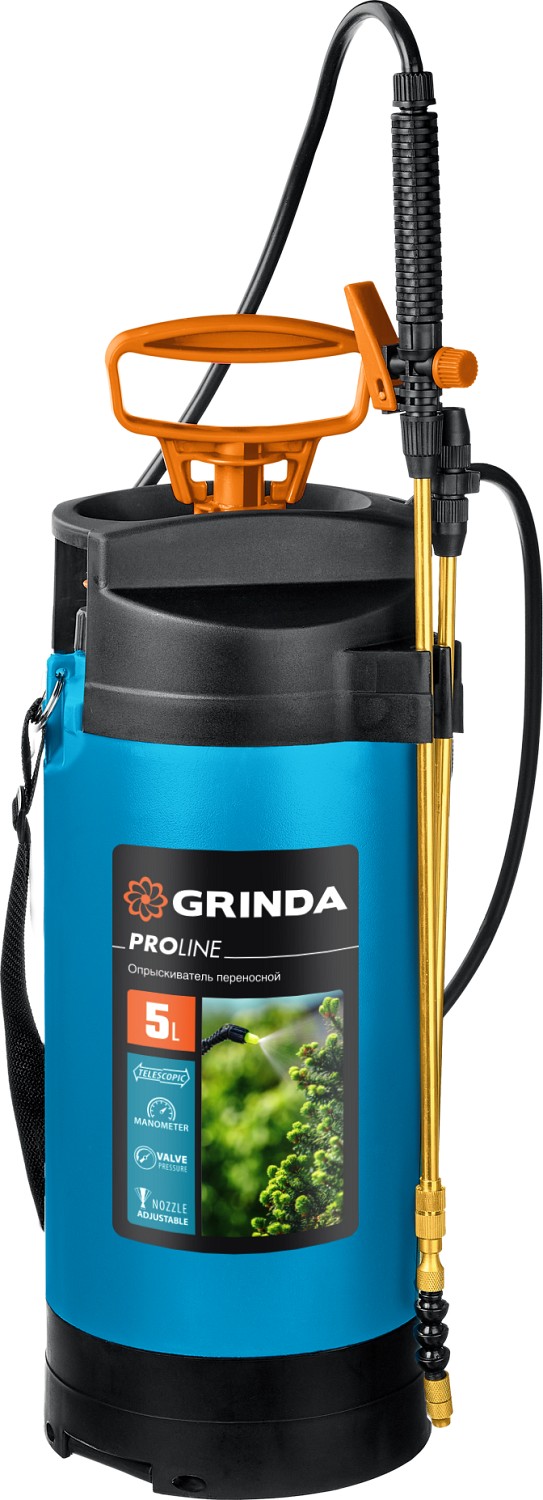 Переносной опрыскиватель GRINDA PROLine PT-5 5 л с широкой горловиной и упорами для ног 8 3682₽