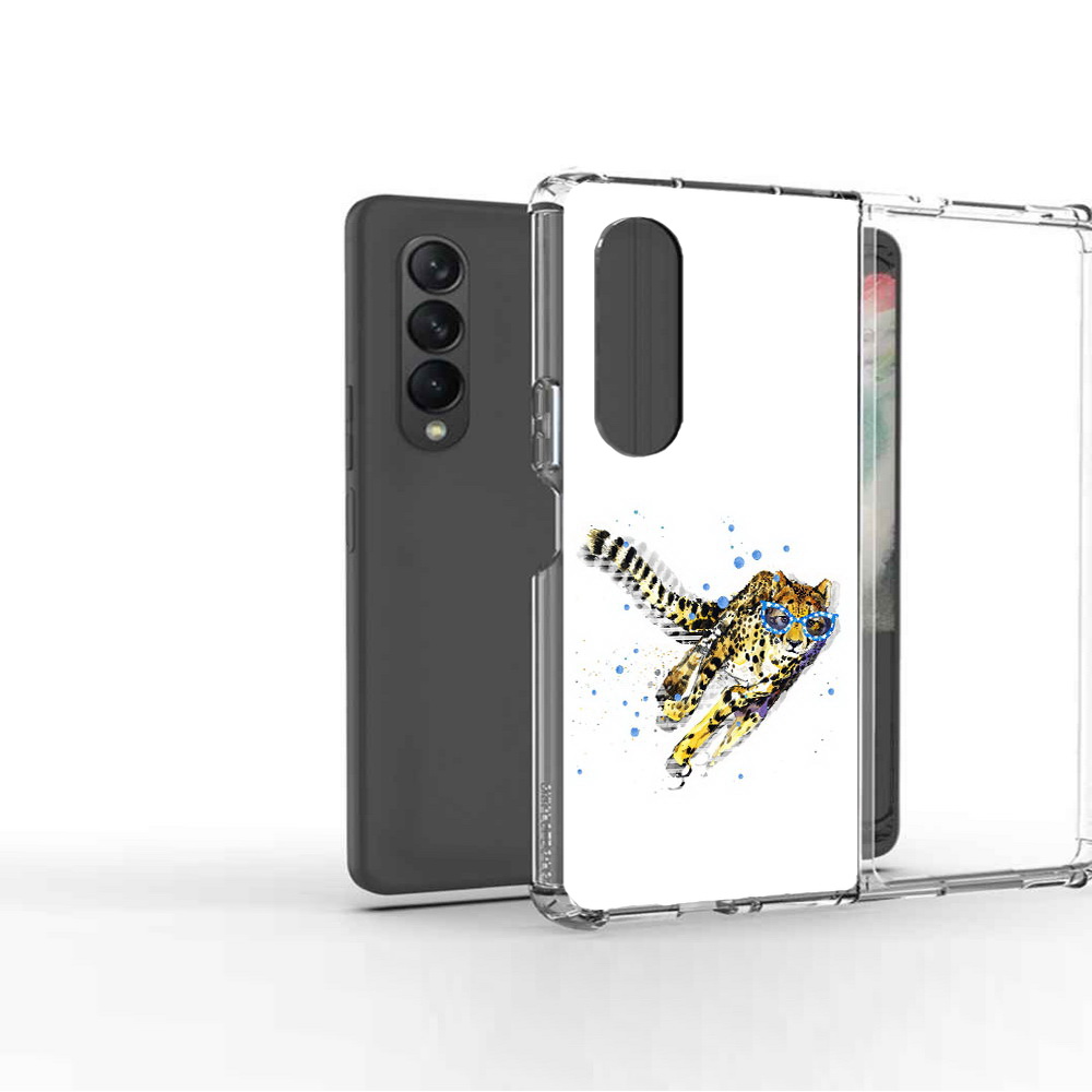 

Чехол MyPads Tocco для Samsung Galaxy Z Fold2 гепард в очках, Прозрачный, Tocco