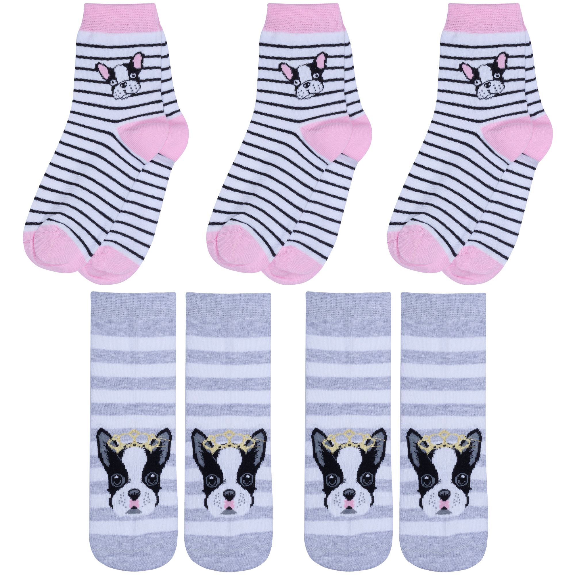 

Носки детские Rusocks 5-Д3-13156, белый; розовый; серый, 12-14, 5-Д3-13156