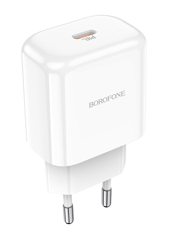 фото Зарядное устройство borofone bn3 premium 1xusb-c pd 20w 3a white 6931474748065