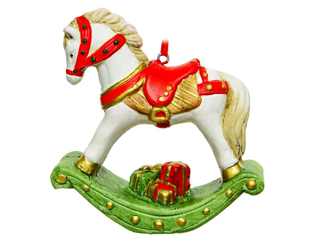 фото Ёлочная игрушка винтажная лошадка-качалка, терракота, 11 см, kaemingk (decoris)