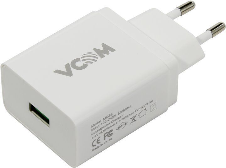 Сетевое зарядное устройство VCOM CA-M042 2xUSB Type A 3 А белый