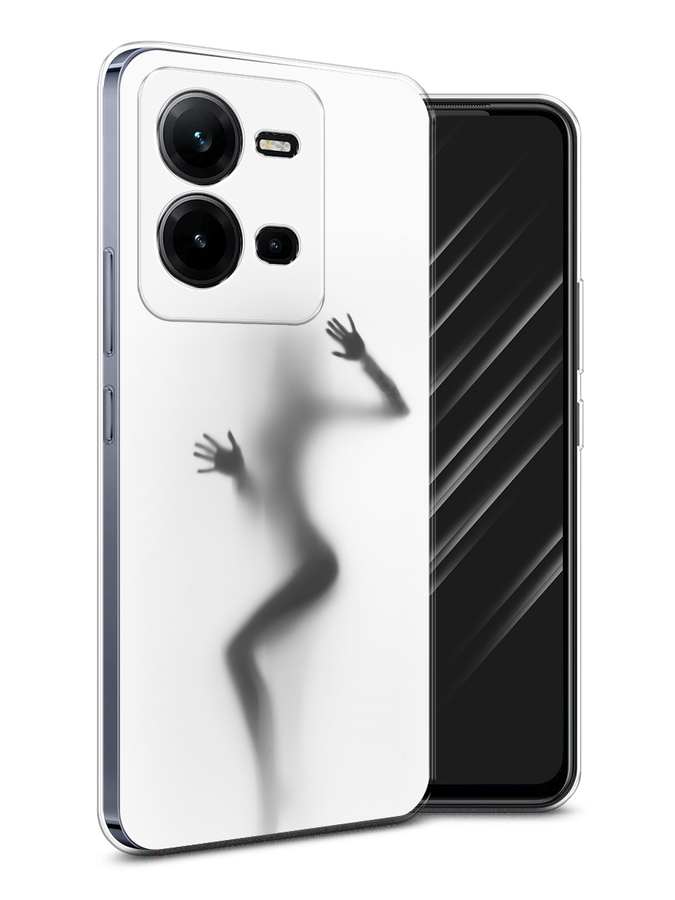 

Чехол Awog на Vivo V25e / Виво V25e "Девушка в душе", Серый;белый;черный