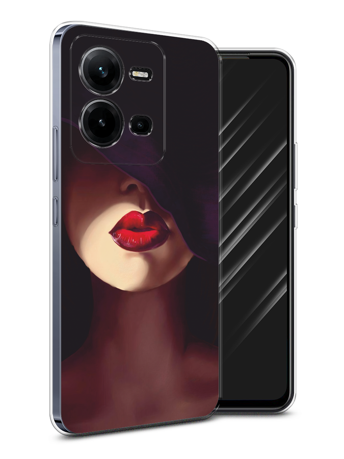 

Чехол Awog на Vivo V25e / Виво V25e "Красные губы", Черный;бежевый;красный