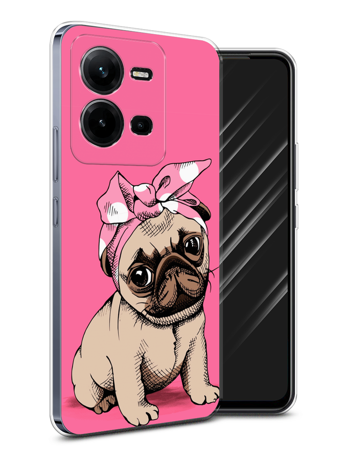 

Чехол Awog на Vivo V25e / Виво V25e "Dog Pin-Up", Розовый;бежевый