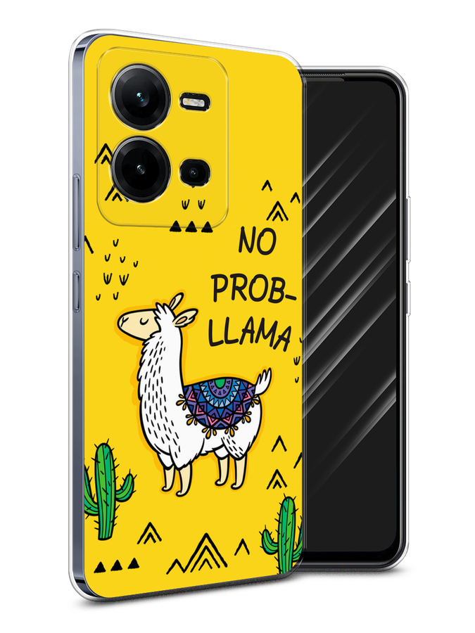 

Чехол Awog на Vivo V25e / Виво V25e "No probLLama", Желтый;черный;синий