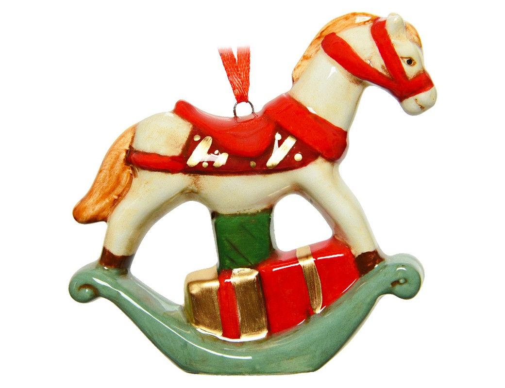 

Ёлочная игрушка ЛОШАДКА С СЮРПРИЗОМ, доломит, 8 см, Kaemingk (Decoris), Белый