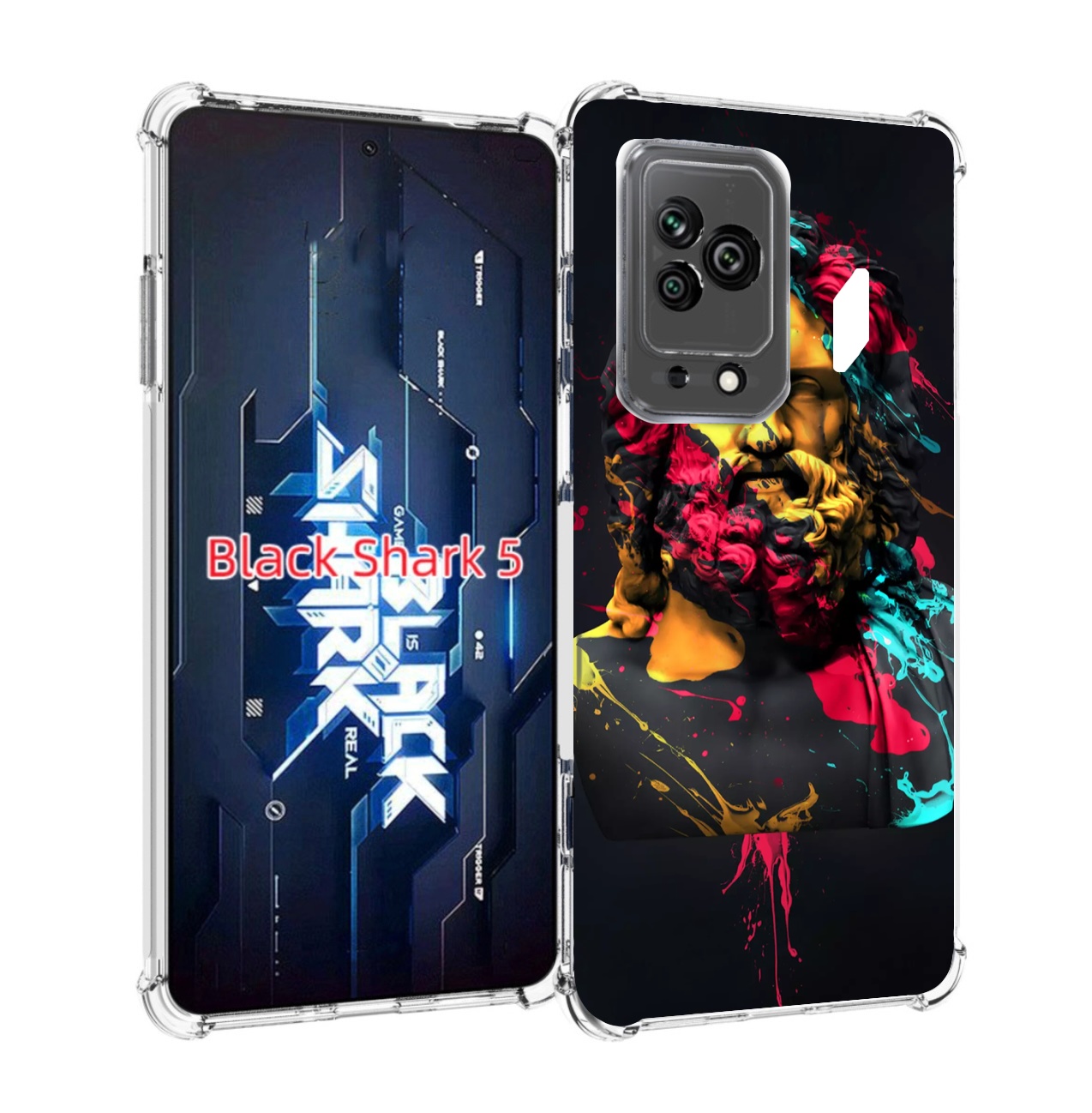 

Чехол MyPads арт-статуя-краски для Xiaomi Black Shark 5, Прозрачный, Tocco