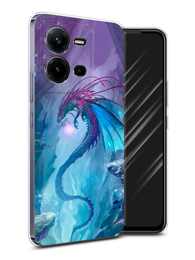 

Чехол Awog на Vivo V25e / Виво V25e "Водный дракон", Голубой;фиолетовый;синий