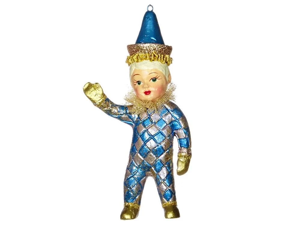 

Ёлочная игрушка МАЛЫШ АРЛЕКИНЧИК, полистоун, синий, 9.5 см, Goodwill