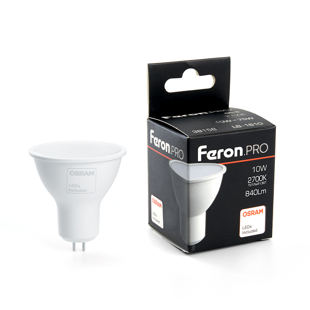 

Лампа светодиодная PRO LB-1610 MR16 G5.3 10W 2700K FERON 38158