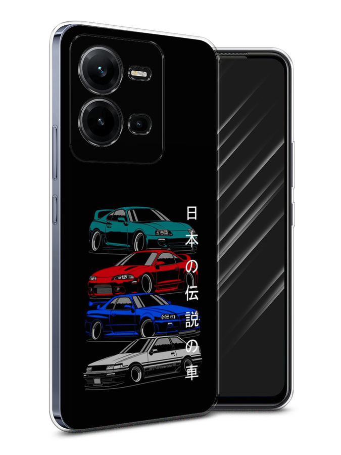 

Чехол Awog на Vivo V25e / Виво V25e "JDM Legend cars", Зеленый;красный;синий