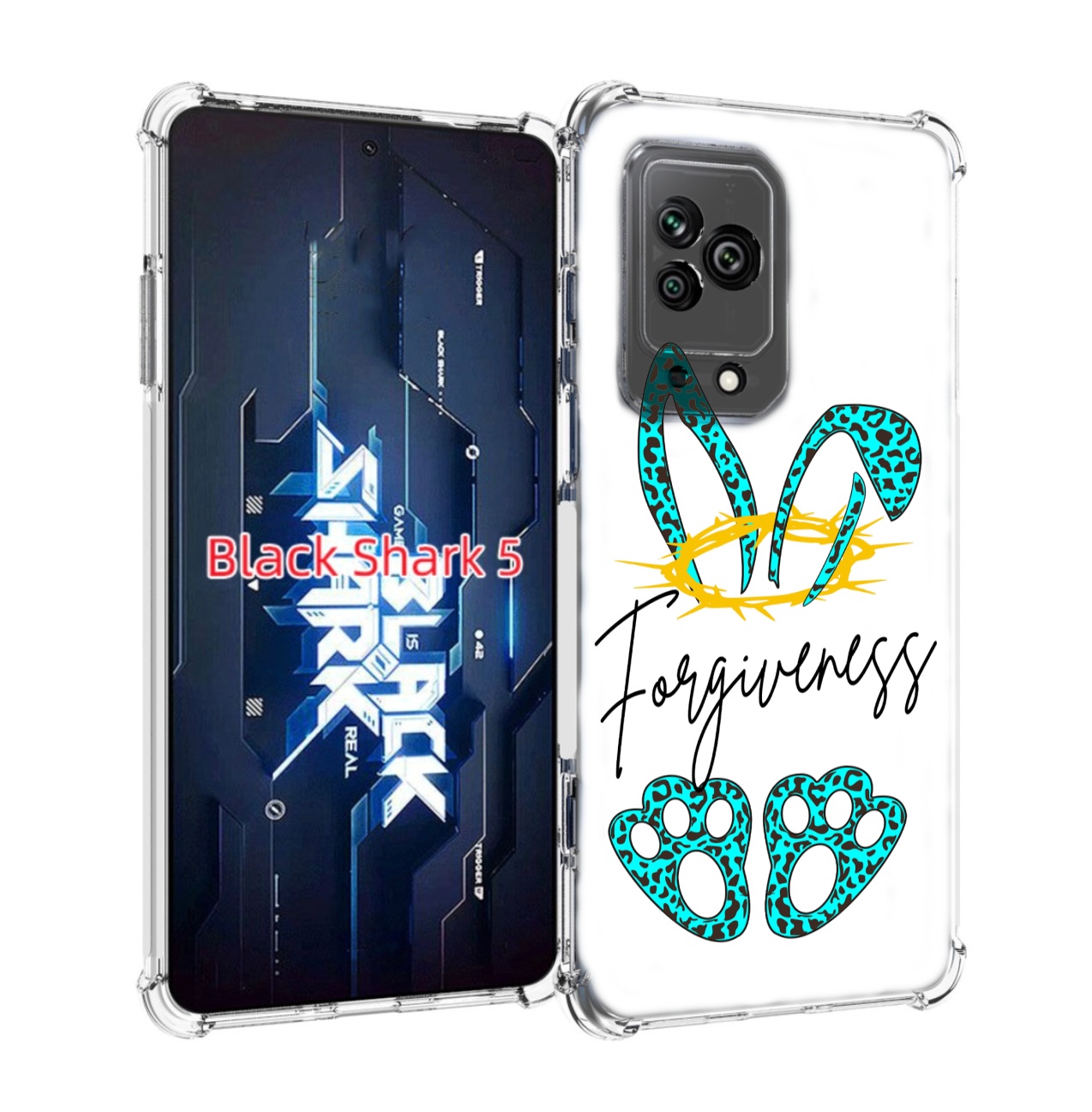 

Чехол MyPads бирюзовое лапки и ушки женский для Xiaomi Black Shark 5, Прозрачный, Tocco