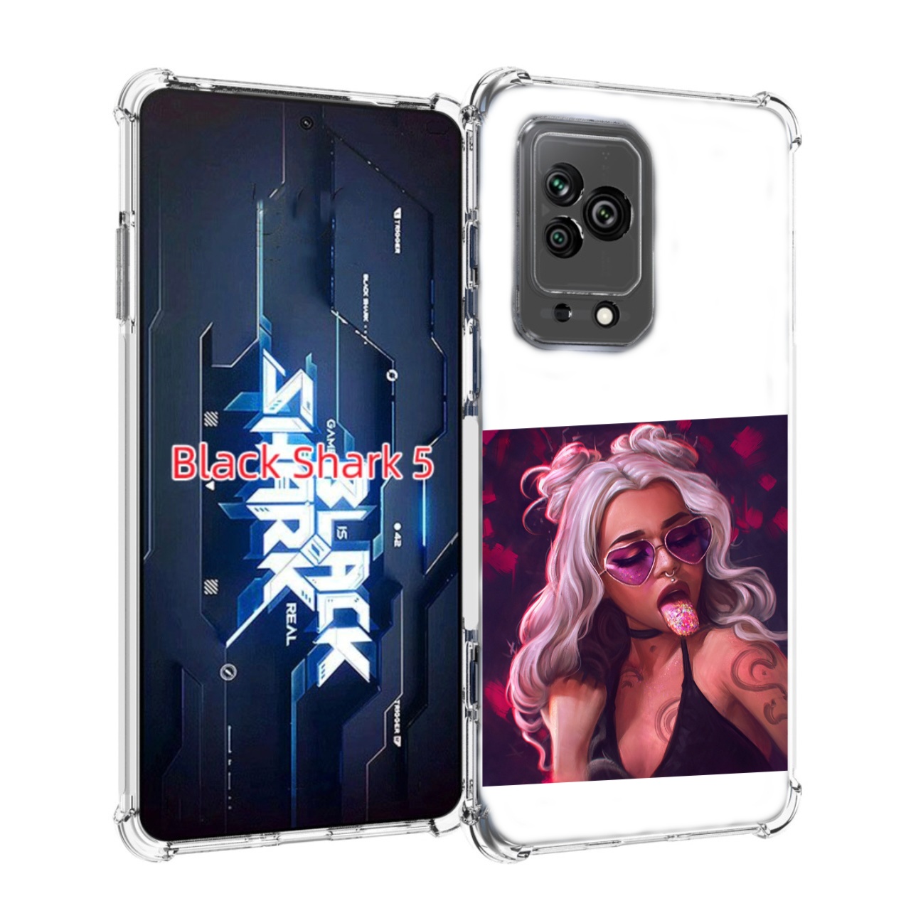 

Чехол MyPads блестящий-язык женский для Xiaomi Black Shark 5, Прозрачный, Tocco