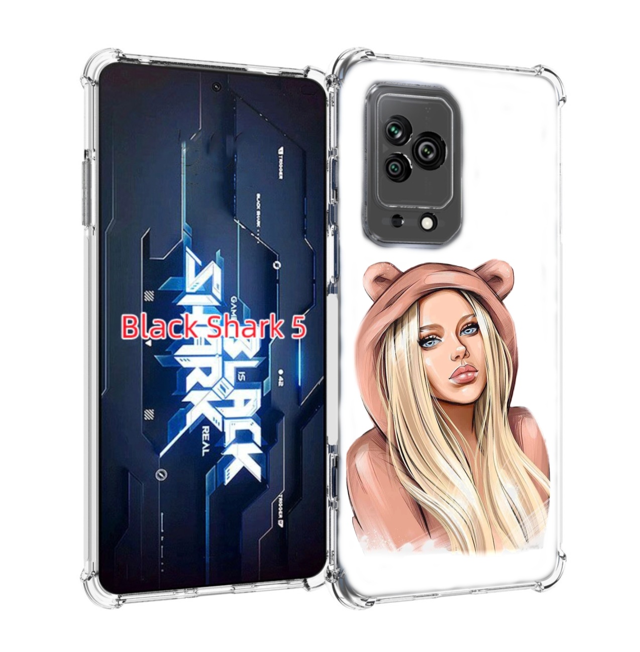 

Чехол MyPads блондинка-в-капюшоне женский для Xiaomi Black Shark 5, Прозрачный, Tocco