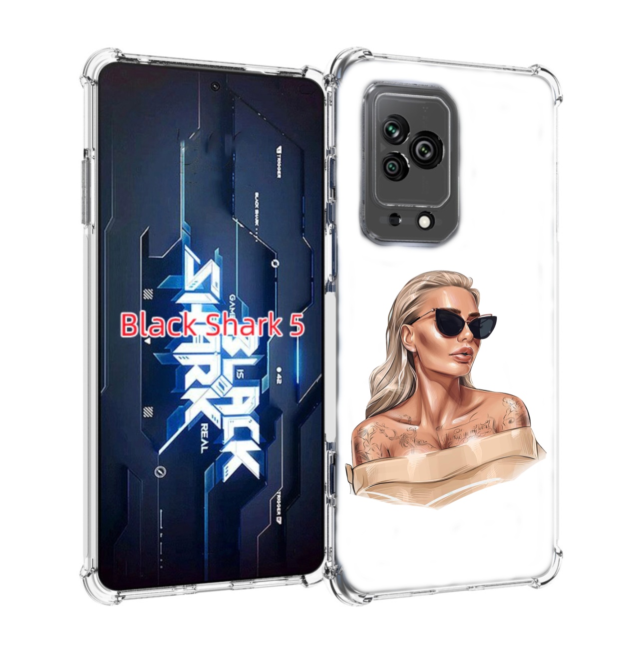 

Чехол MyPads блондинка-в-очках женский для Xiaomi Black Shark 5, Прозрачный, Tocco