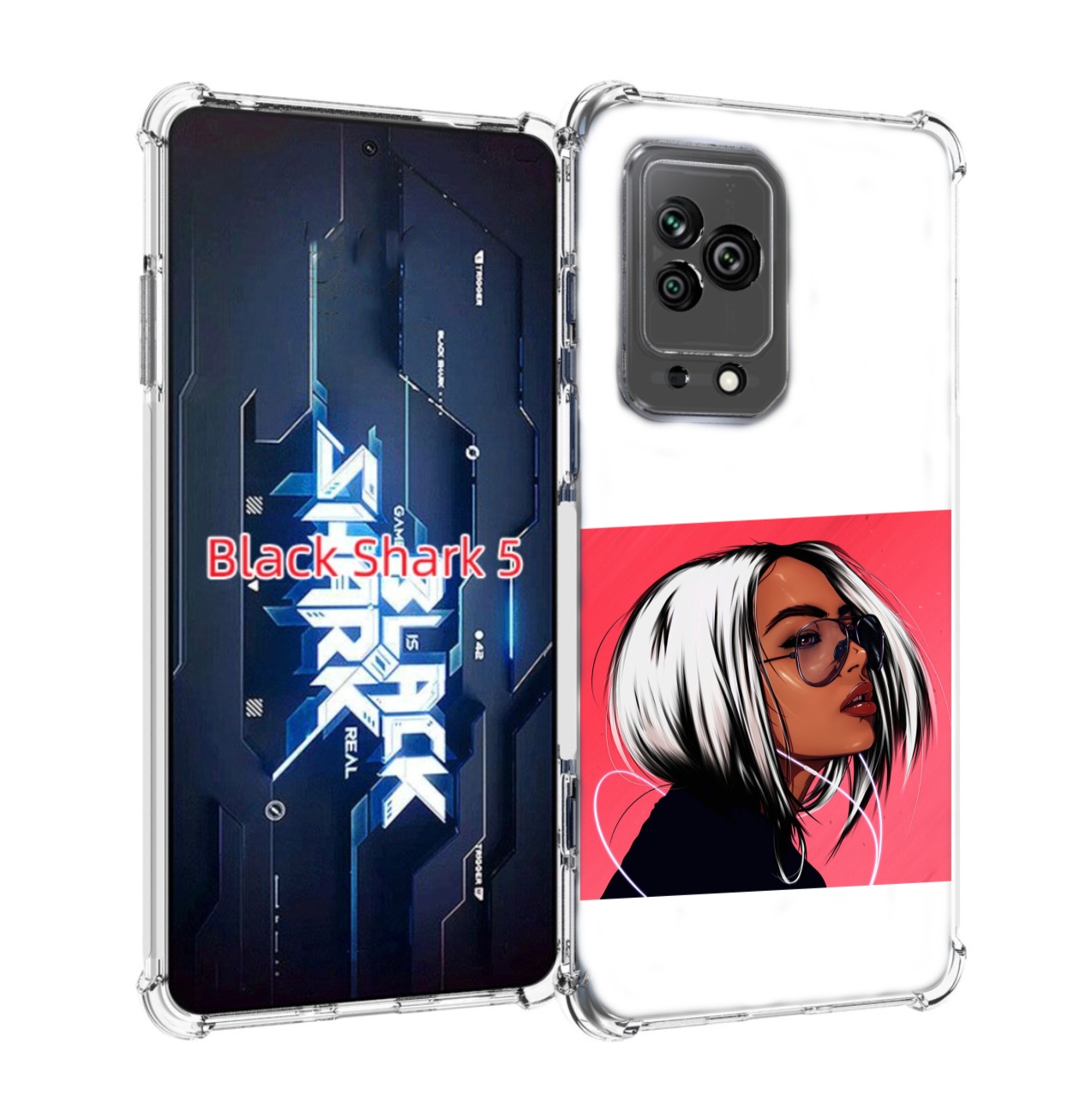 

Чехол MyPads блондинка-в-прозрачных-очках женский для Xiaomi Black Shark 5, Прозрачный, Tocco
