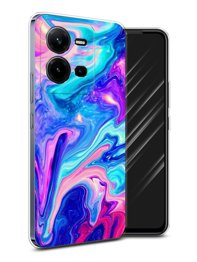 

Чехол Awog на Vivo V25e / Виво V25e "Потеки краски", Розовый