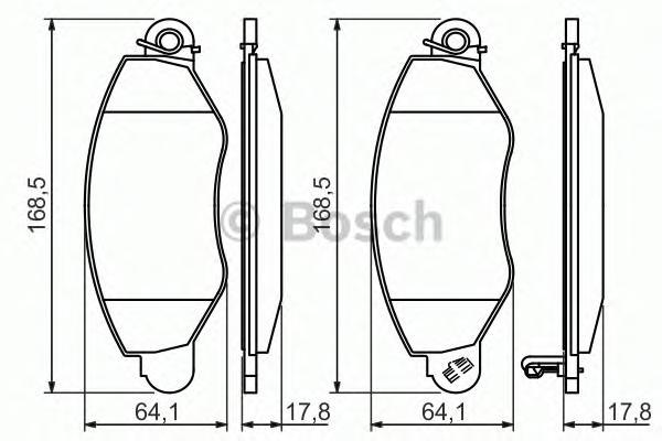 Тормозные колодки Bosch передние для Ford Transit 2.3/2.0Di-2.4TDE 2000- 986494037 100056987117