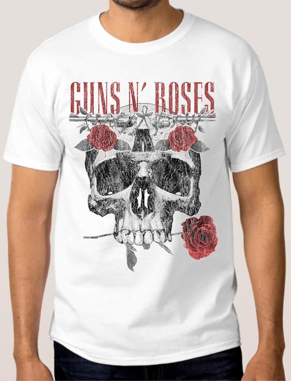 фото Футболка мужская design heroes guns and roses белая 2xl