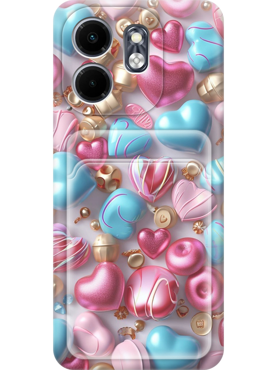 

Силиконовый чехол на Infinix Hot 50i/Smart 9 с принтом с карманом для карты 839778, Прозрачный;голубой;розовый, 786719391