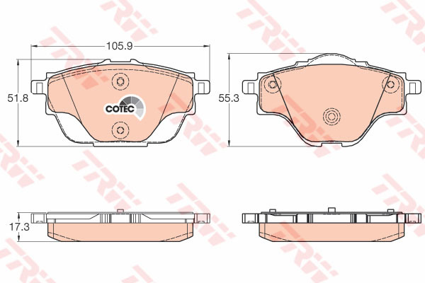 

Колодки тормозные дисковые CITROEN: C4 Grand Picasso II 13-, C4 Picasso II 13-