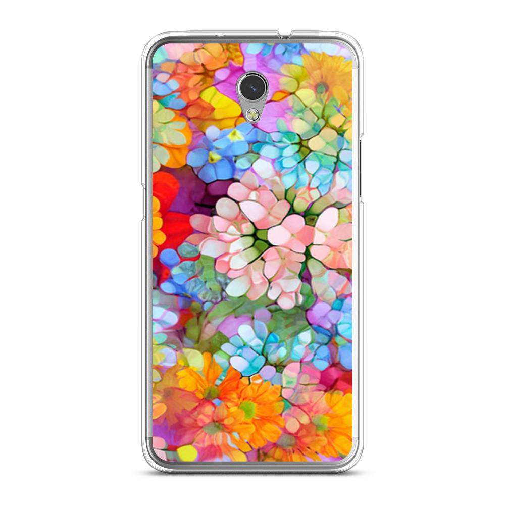 

Чехол на ZTE Blade V7 "Цветы витраж", Оранжевый;розовый;голубой, 131150-3