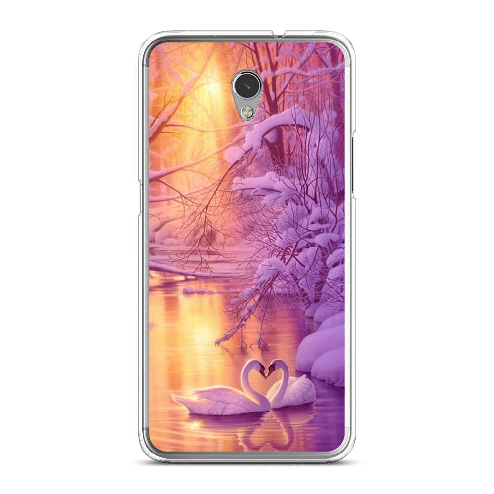 

Чехол на ZTE Blade V7 "Зима 1", Фиолетовый;желтый, 131150-2