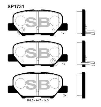 

Колодки задние MAZDA 6 (GJ/GL) 12-, MITSUBISHI ASX 10-, OUTLANDER III 12- SP1731