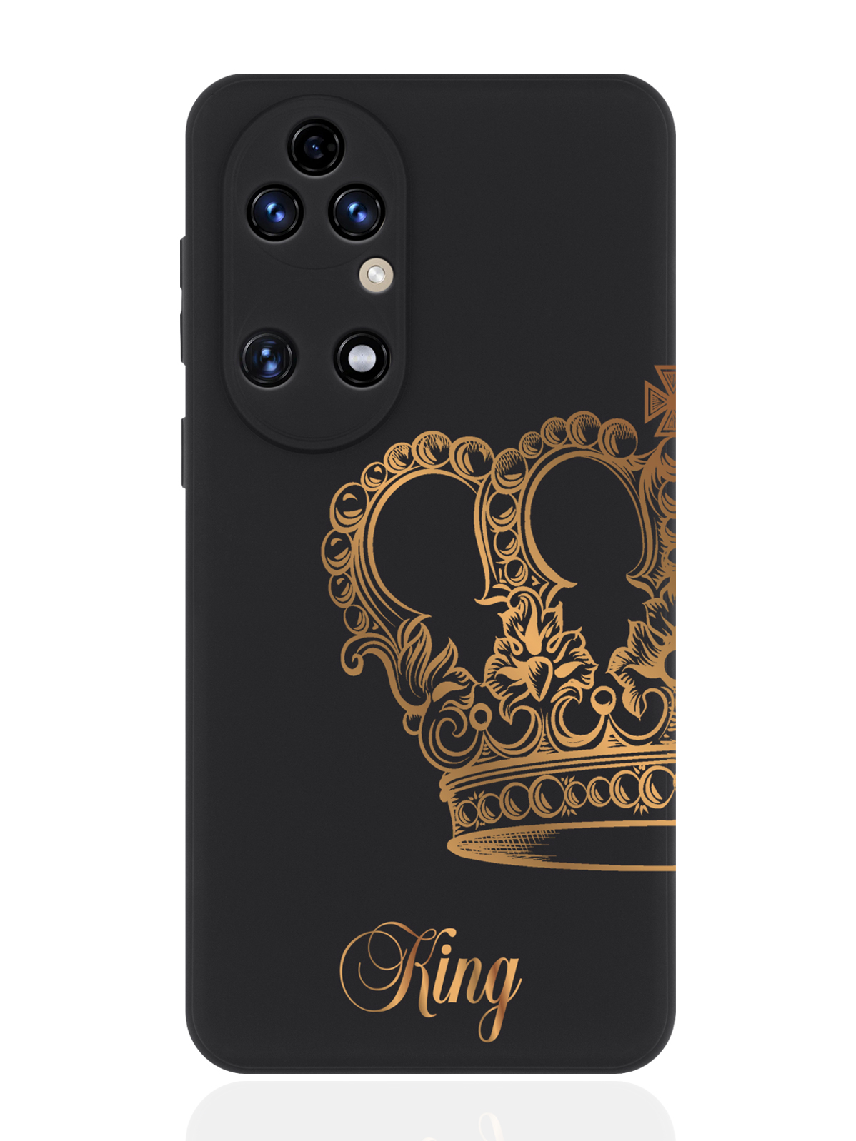 

Чехол для смартфона Huawei P50 черный силиконовый Парный чехол корона King