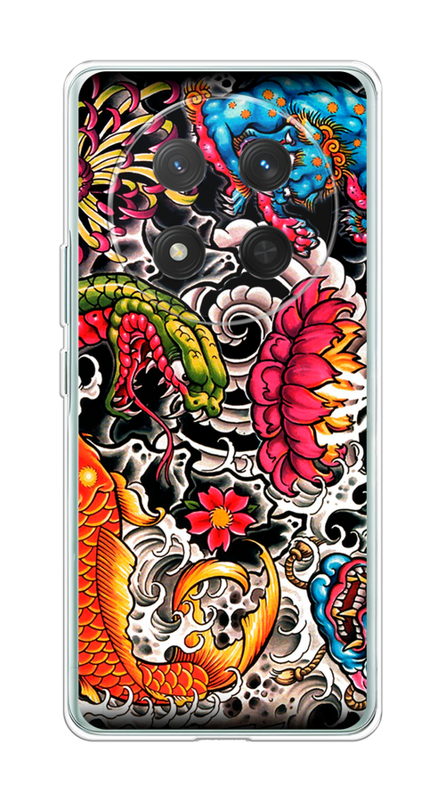 

Чехол на Honor X9C/X60 Pro Японское искусство, Красный;оранжевый;голубой, 6125350-1