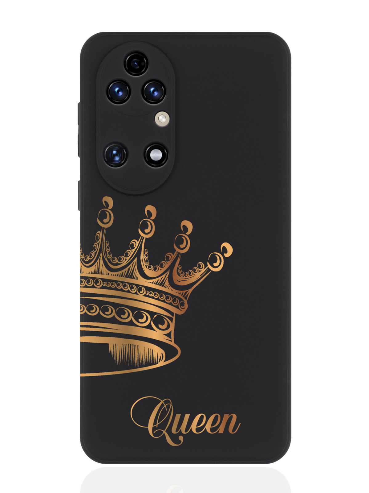 

Чехол для смартфона Huawei P50 черный силиконовый Парный чехол корона Queen