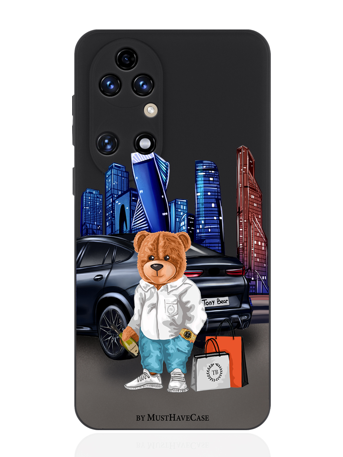 

Чехол для смартфона Huawei P50 черный силиконовый Tony Moscow city/ Тони Москва Сити, Черный;синий;коричневый