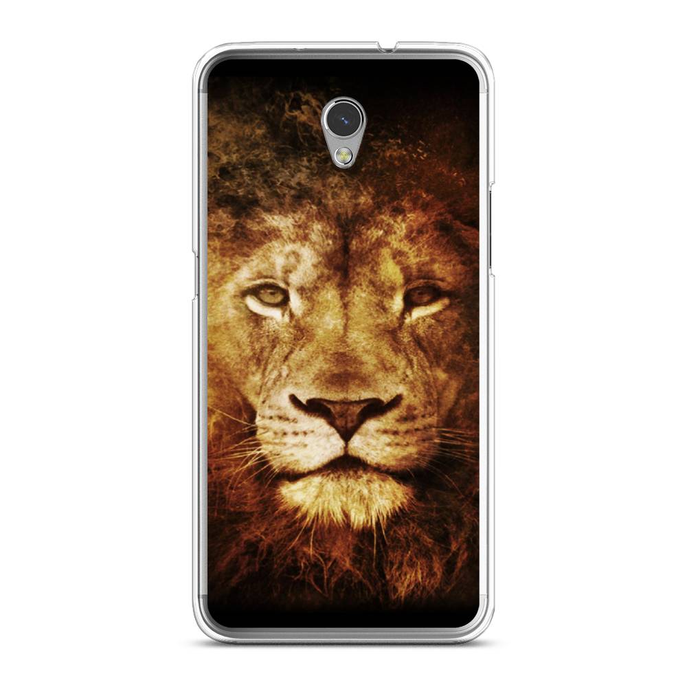 

Чехол на ZTE Blade V7 "Лев", Черный;коричневый;желтый, 131150-6
