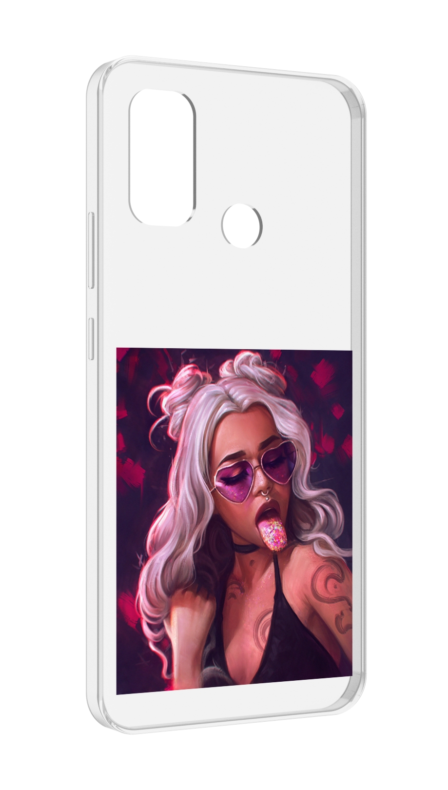 

Чехол MyPads блестящий-язык женский для UleFone Note 10P/Note 10, Прозрачный, Tocco
