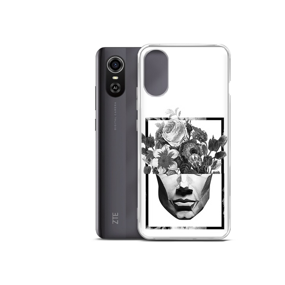 

Чехол MyPads Tocco для ZTE Blade A31 Plus черно белая ваза в абстракции (PT226943.475.678), Прозрачный, Tocco