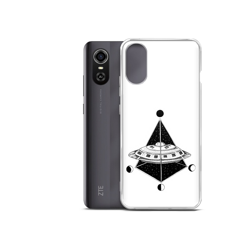 

Чехол MyPads Tocco для ZTE Blade A31 Plus черно белая летающая тарелка (PT226943.475.679), Прозрачный, Tocco