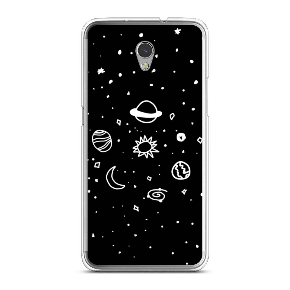 

Чехол на ZTE Blade V7 "Дудл солнечной системы", Бежевый;серый, 131150-2