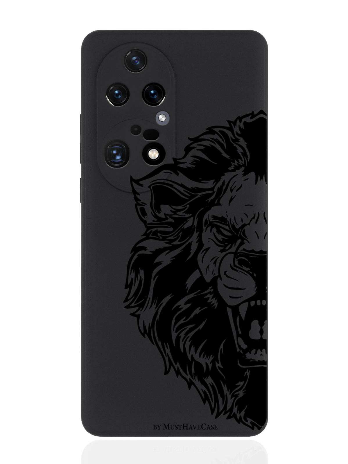 

Чехол для смартфона Huawei P50 Pro черный силиконовый Король Лев, Черный;коричневый