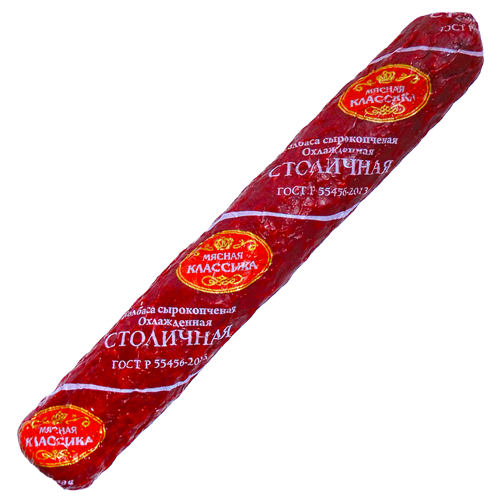 

Колбаса Мясная классика Столичная сырокопченая +- 1 кг