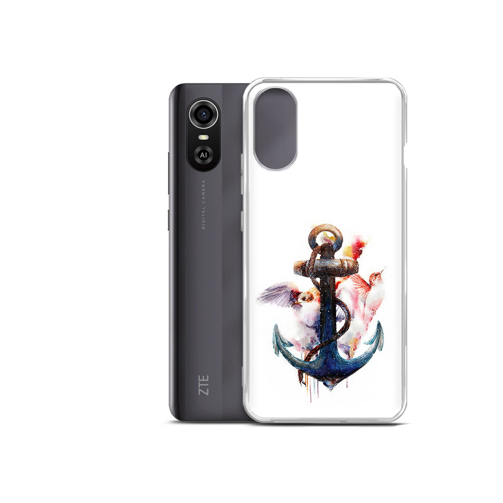 

Чехол MyPads Tocco для ZTE Blade A31 Plus якорь с птицами (PT226943.475.703), Прозрачный, Tocco