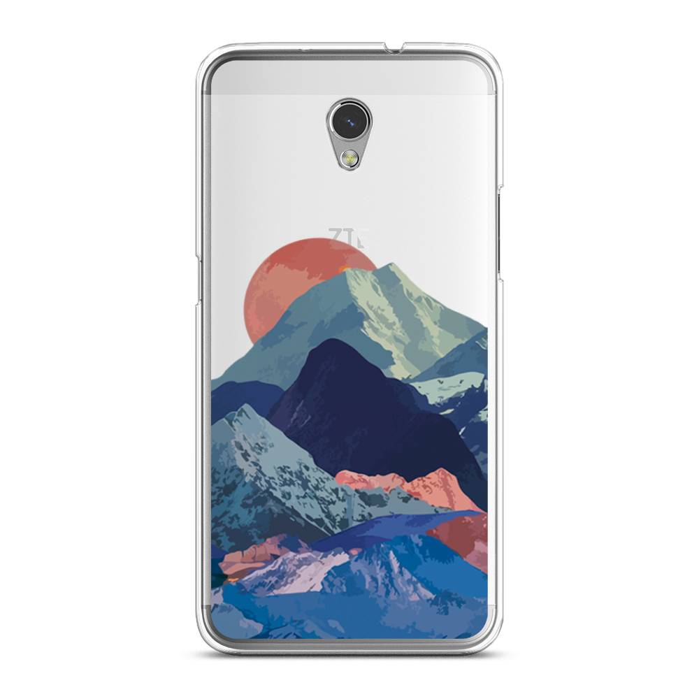 

Чехол на ZTE Blade V7 "Закат в снежных горах", Красный;серый;голубой, 131150-2