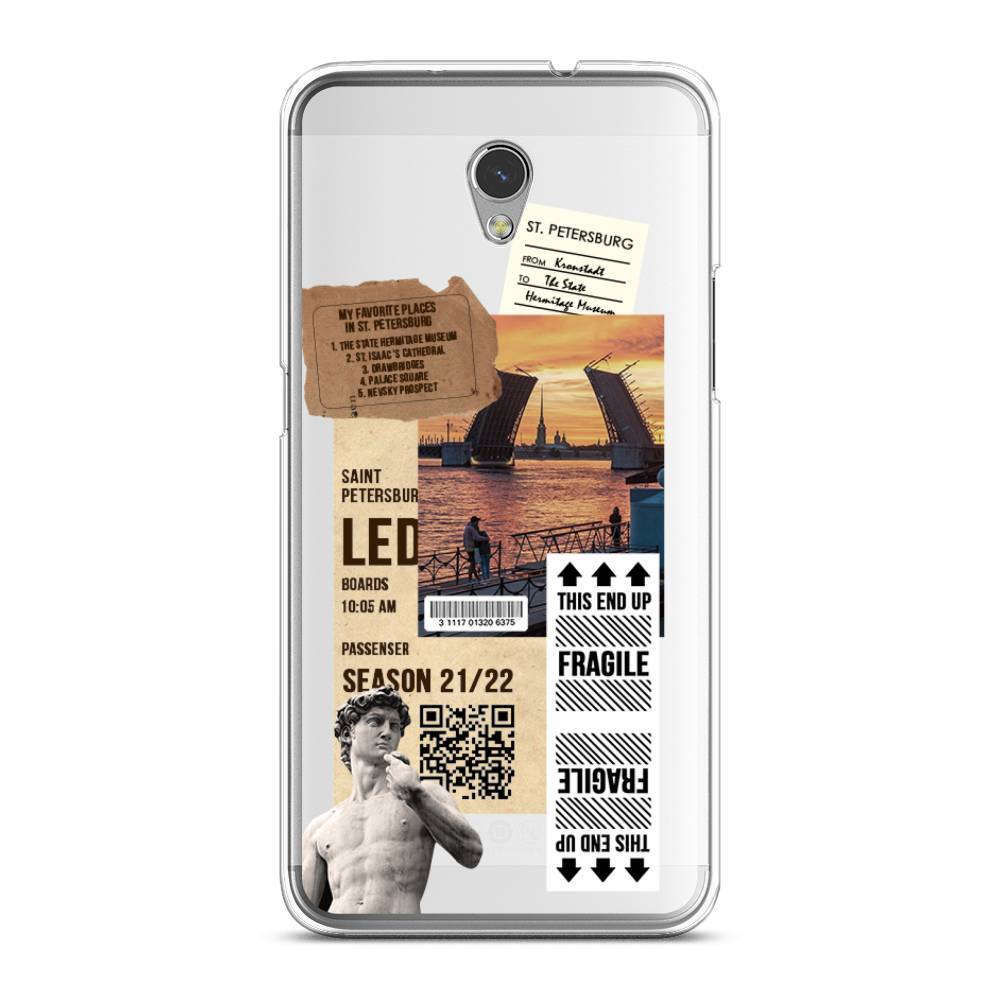 

Чехол на ZTE Blade V7 "Санкт-Петербург коллаж", Коричневый;бежевый;белый, 131150-6