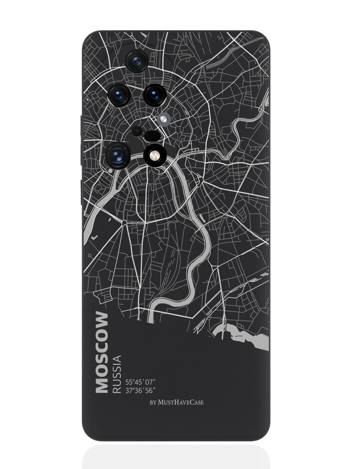 Чехол для смартфона Huawei P50 Pro черный силиконовый Карта Москвы