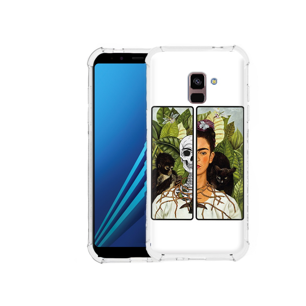 

Чехол MyPads Tocco для Samsung Galaxy A8 Plus сдвоенная картинка девушка скелет, Tocco
