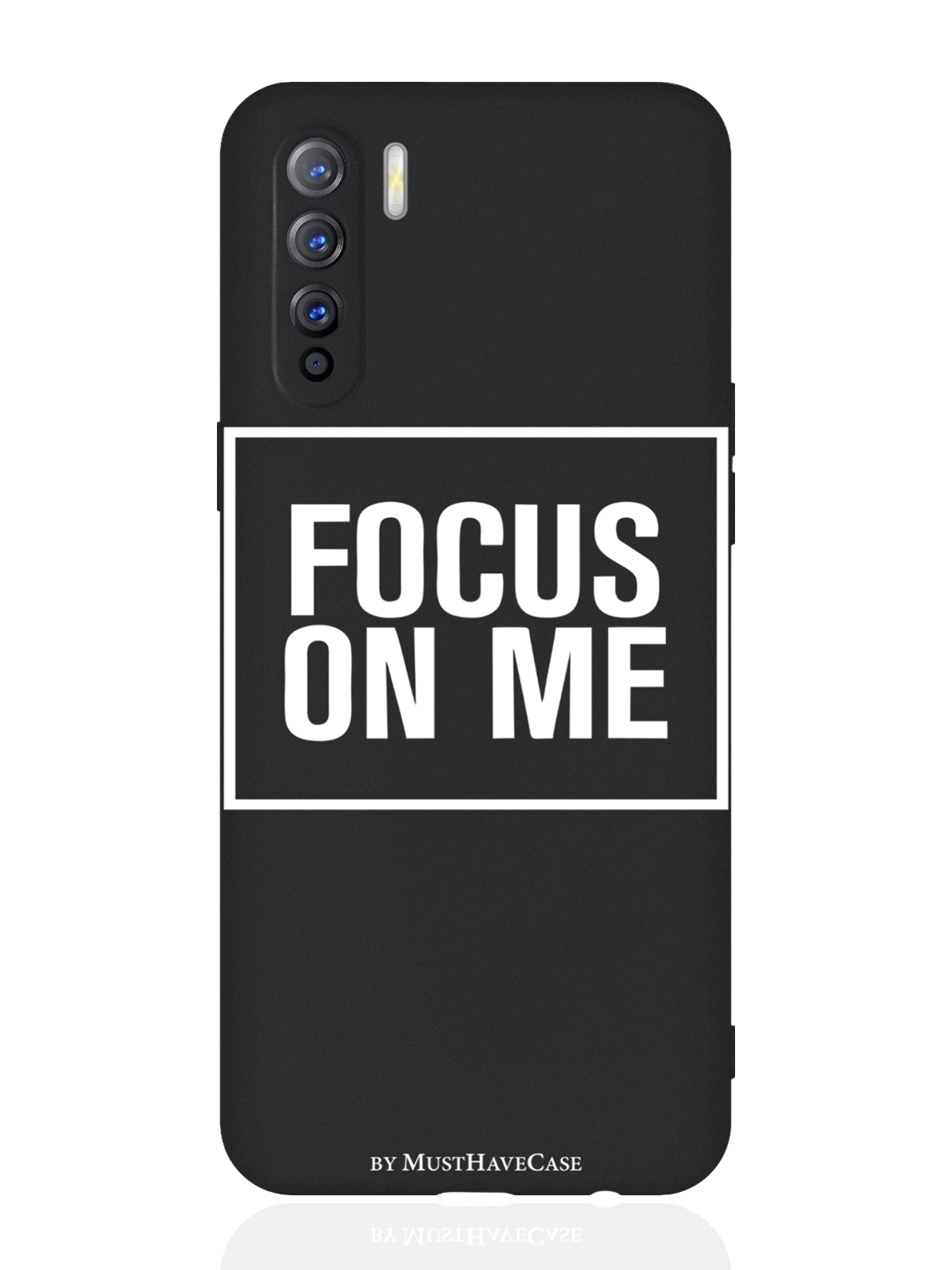 

Чехол для смартфона Oppo A91/ Oppo Reno3 черный силиконовый Focus on me, Черный;белый