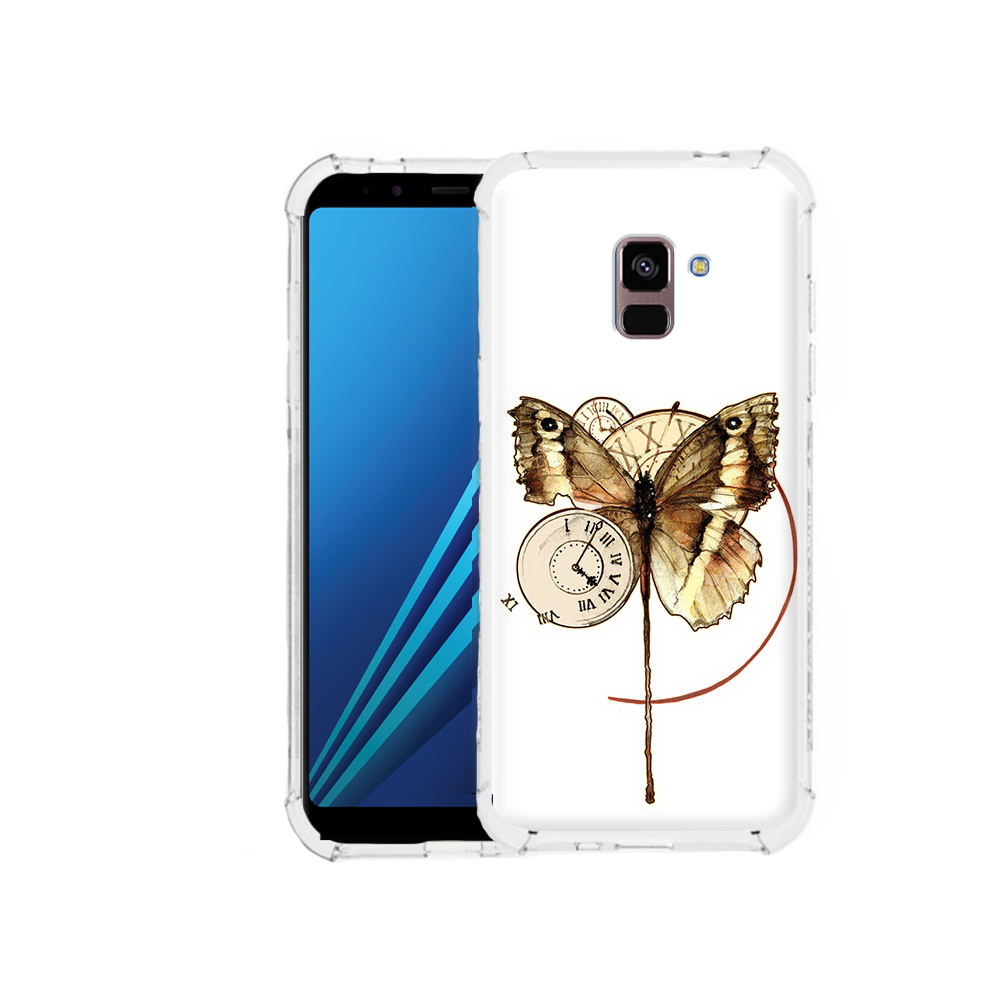 

Чехол MyPads Tocco для Samsung Galaxy A8 Plus старинные часы с бабочкой (PT119249.593.622), Tocco