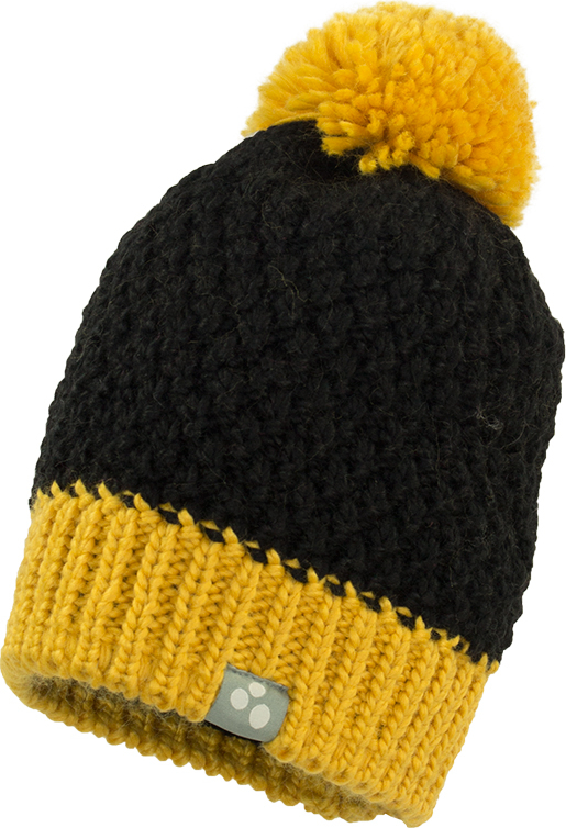 Вязаная шапка Huppa Choco 80102, black/ yellow р.M