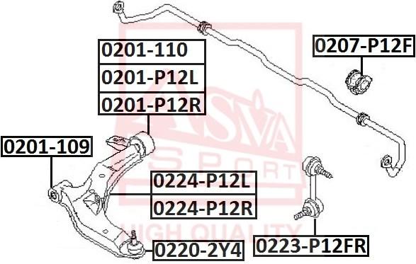 

Сайлентблок Переднего Рычага Задний Без Корпуса Nissan Primera Iii (2001-2007) ASVA арт. 0