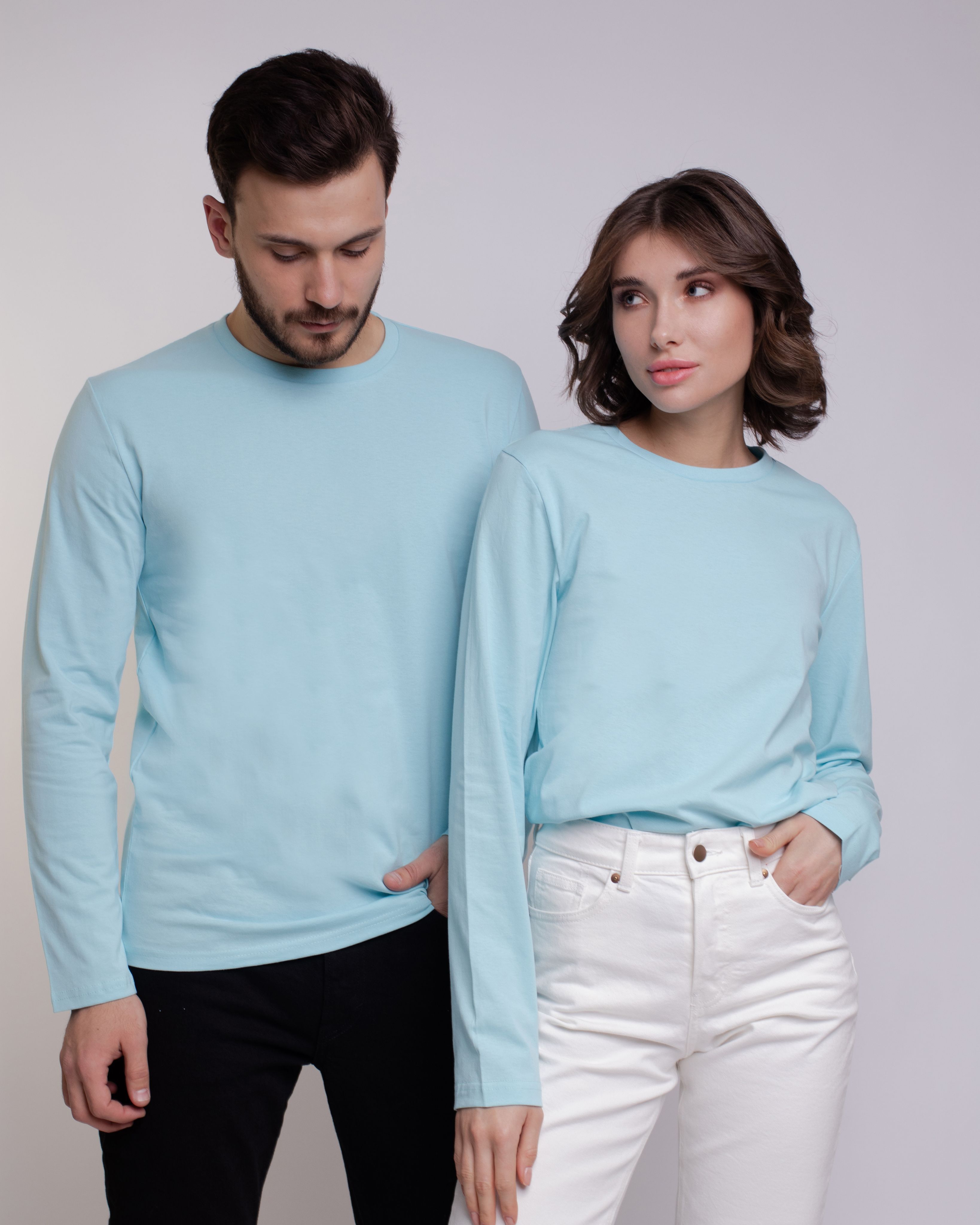 Лонгслив унисекс Uzcotton UZ-M-L голубой 52-54XXL